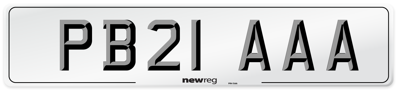 PB21 AAA Number Plate from New Reg